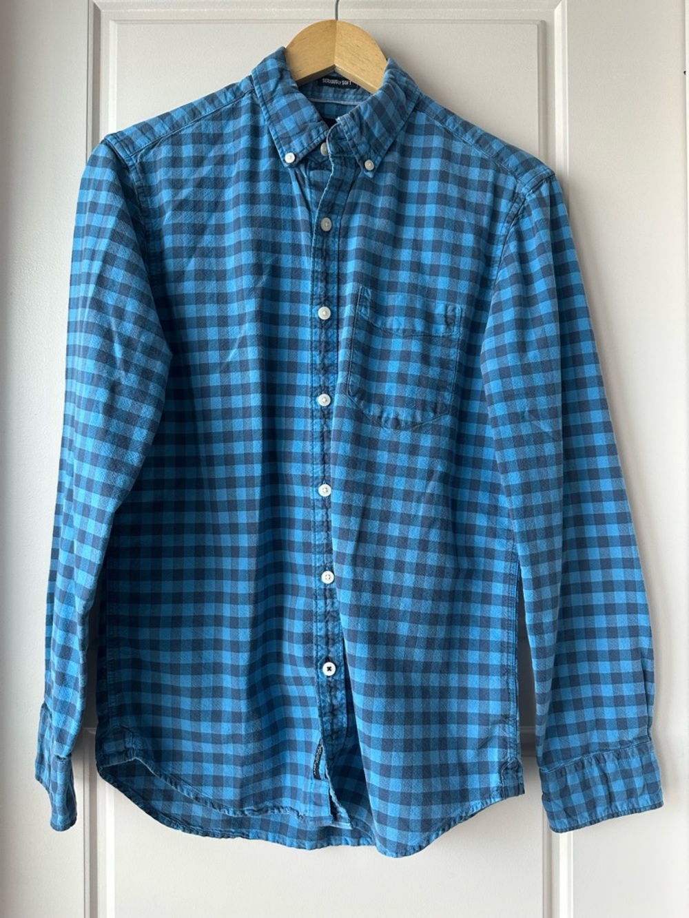 American Eagle Outfitters Blue Check Button-Down Shirt